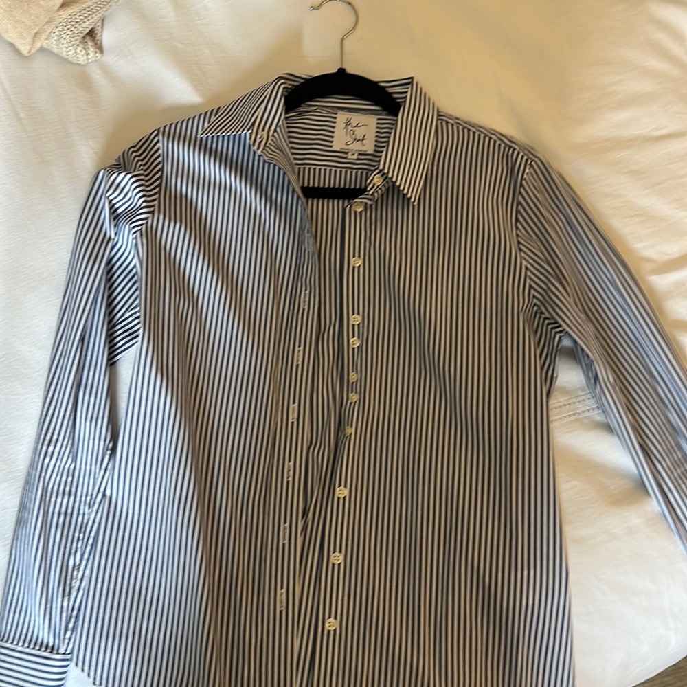 The shirt by Rochelle Behrens blue buttondown